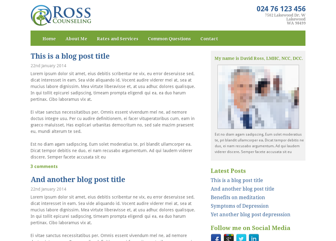 Web Design by Jack A for Ross Counseling, PLLC | Design #3109682