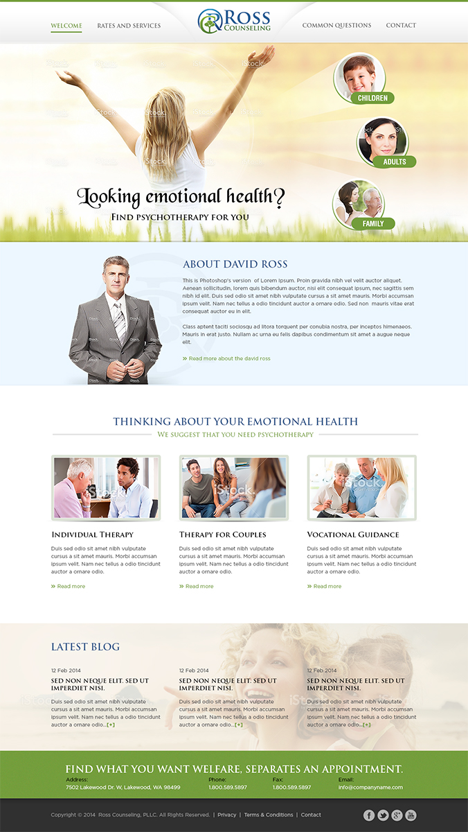 Web Design by Mayank Patel for Ross Counseling, PLLC | Design #3091822