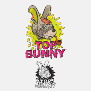 TOP BUNNY - written similar to the santa cruz picture example | Diseño de Logo por delegacydesign