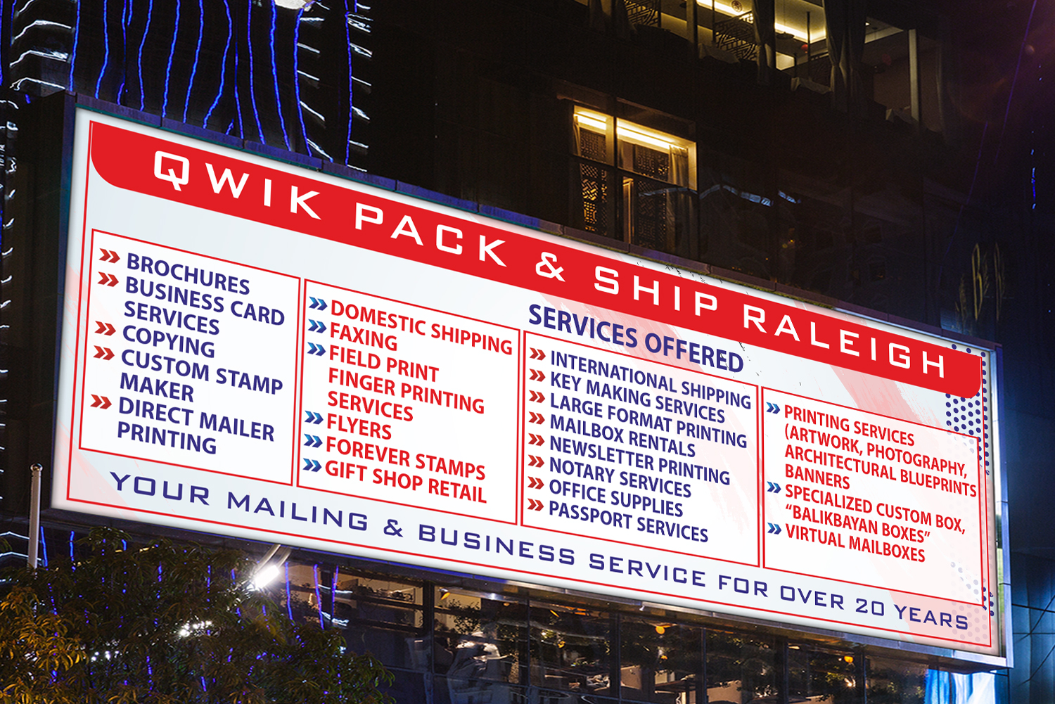 Graphic Design by Petter Goms for Qwik Pack & Ship Raleigh | Design #27328593