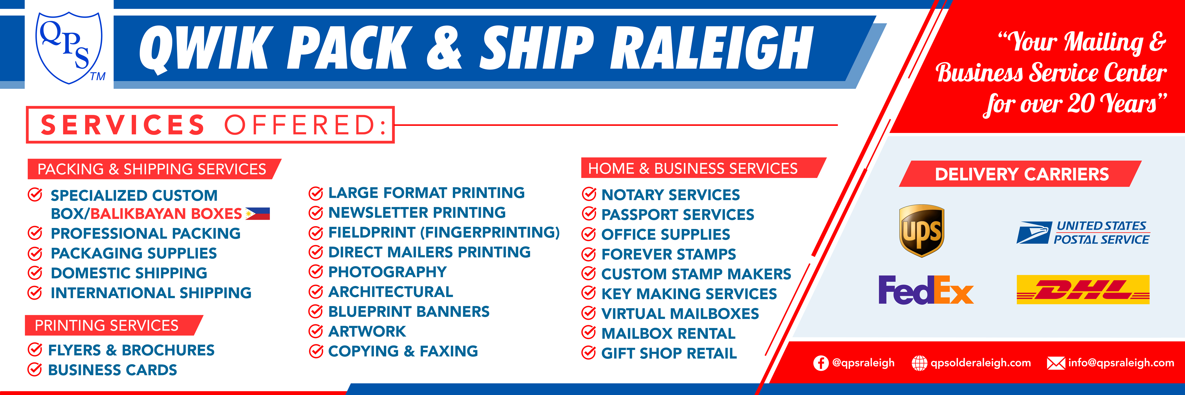 Graphic Design by chipchip15 for Qwik Pack & Ship Raleigh | Design #27328827