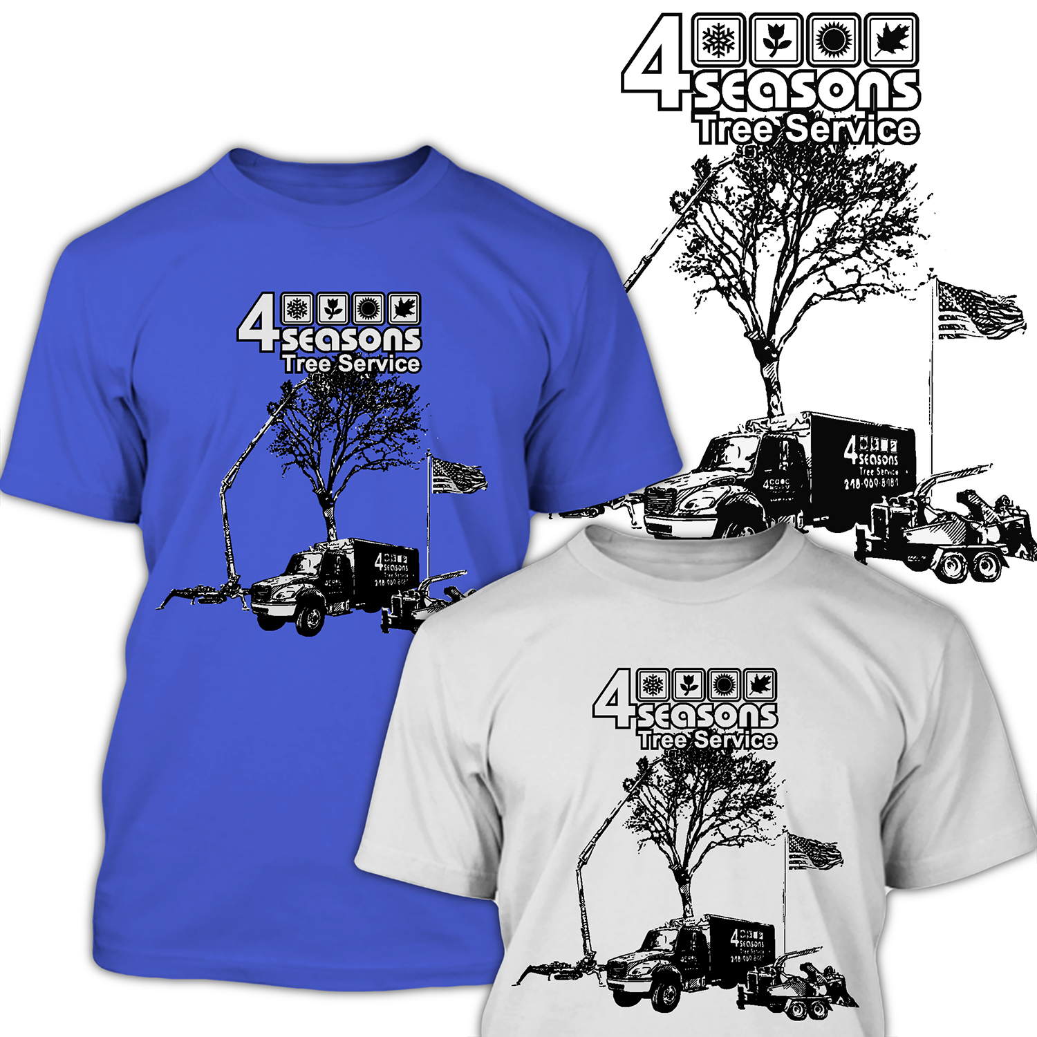 T-shirt Design by Kucriet for 4 Seasons Tree Service | Design #27348373