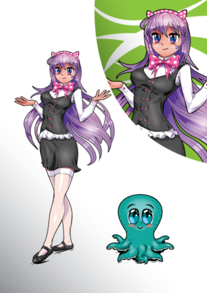 Anime Girl Character mascot for a webpage. | Diseño Gráfico por ally designs