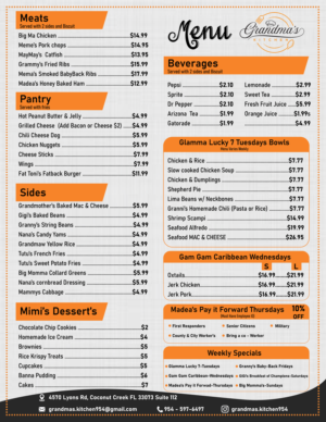 Grandma's Kitchen Restaurant Menu design | Graphic Design by Manhkokoro