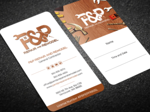 P&amp;P Repair and Remodel general contracting business card design