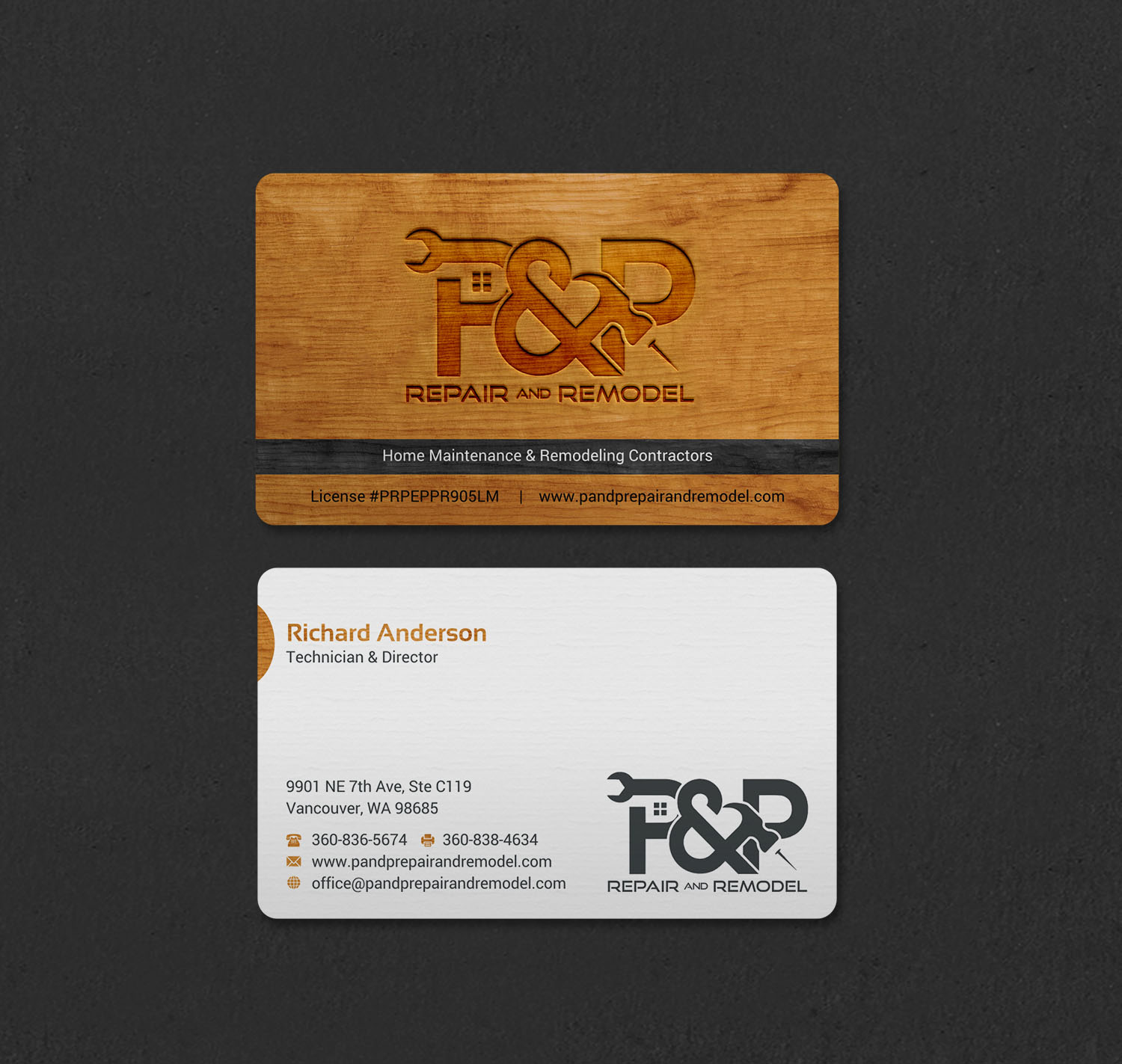 Visitenkarten-Design von INDIAN_Ashok für P and P Repair and Remodel | Design #27331185