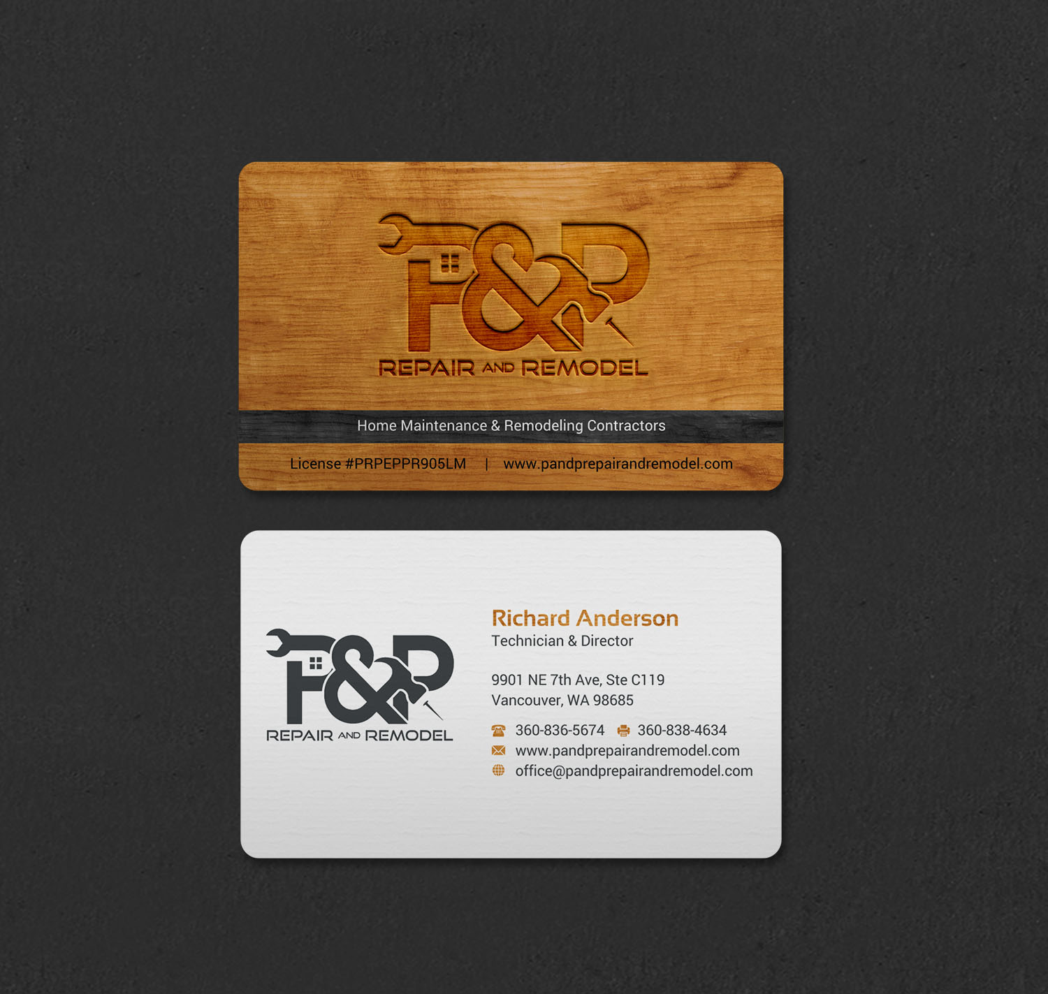 Visitenkarten-Design von INDIAN_Ashok für P and P Repair and Remodel | Design #27331186