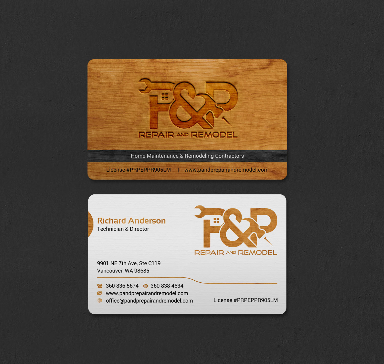 Visitenkarten-Design von INDIAN_Ashok für P and P Repair and Remodel | Design #27331187