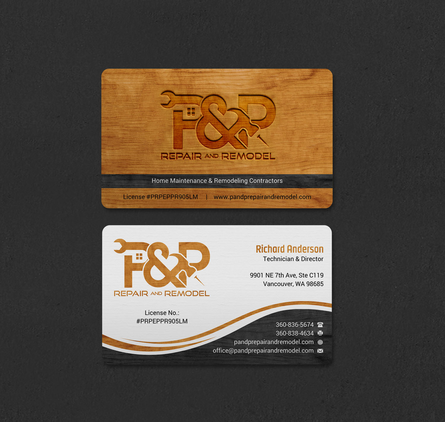 Visitenkarten-Design von INDIAN_Ashok für P and P Repair and Remodel | Design #27331189