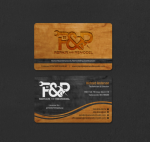 Visitenkarten-Design von INDIAN_Ashok für P and P Repair and Remodel | Design: #27331193