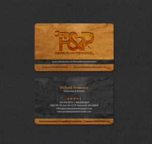 Visitenkarten-Design von INDIAN_Ashok für P and P Repair and Remodel | Design: #27331194