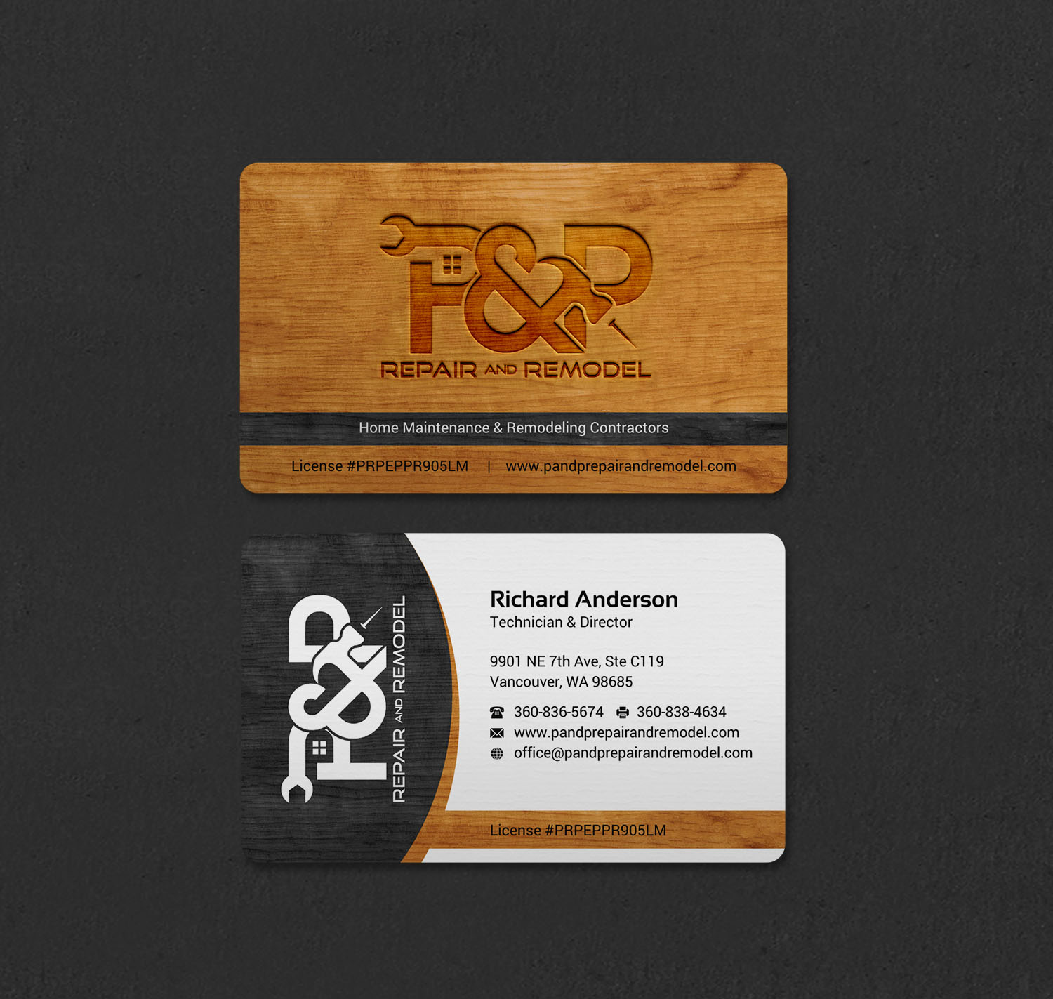 Visitenkarten-Design von INDIAN_Ashok für P and P Repair and Remodel | Design #27331195