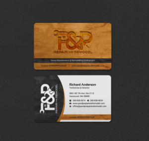 Visitenkarten-Design von INDIAN_Ashok für P and P Repair and Remodel | Design: #27331195