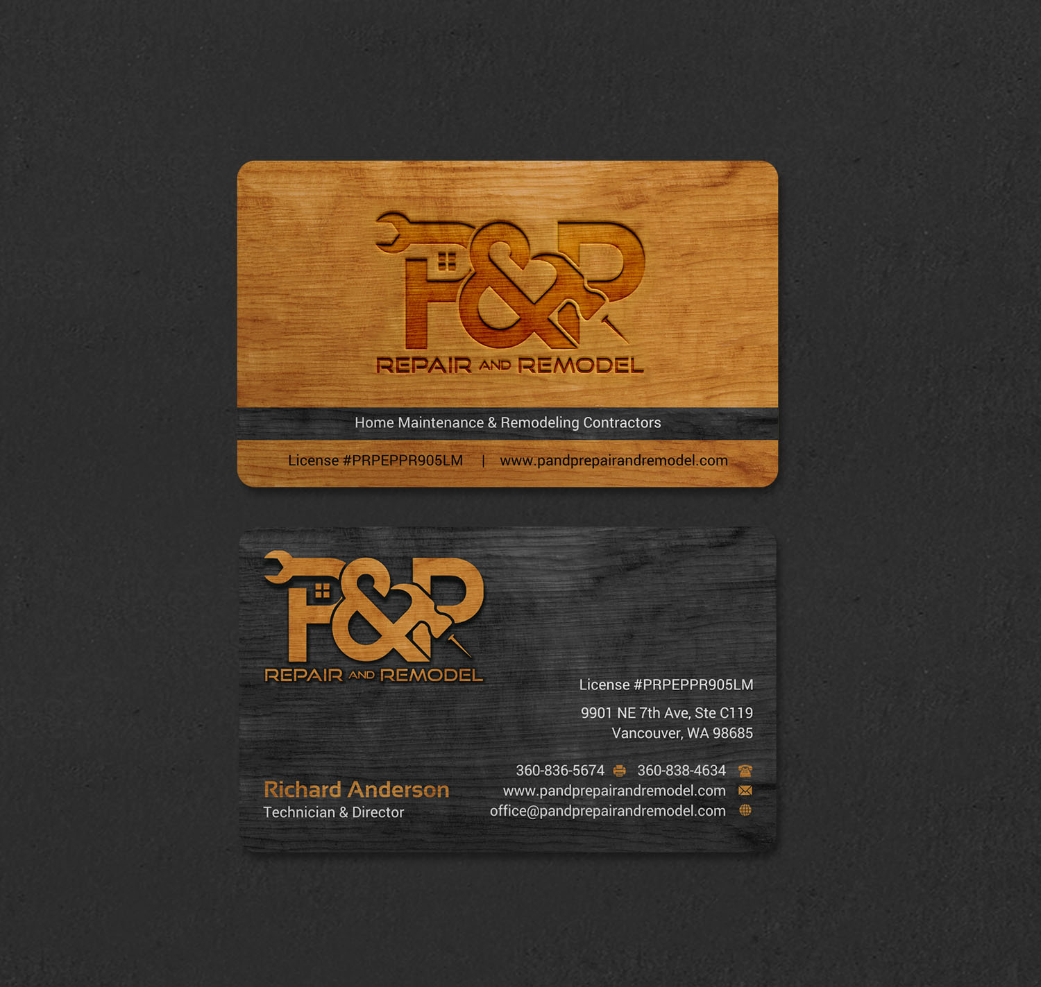 Visitenkarten-Design von INDIAN_Ashok für P and P Repair and Remodel | Design #27331196