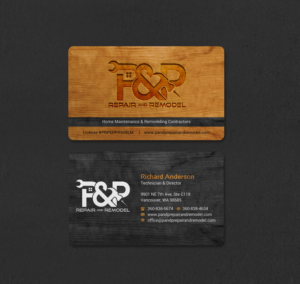 Visitenkarten-Design von INDIAN_Ashok für P and P Repair and Remodel | Design: #27331203