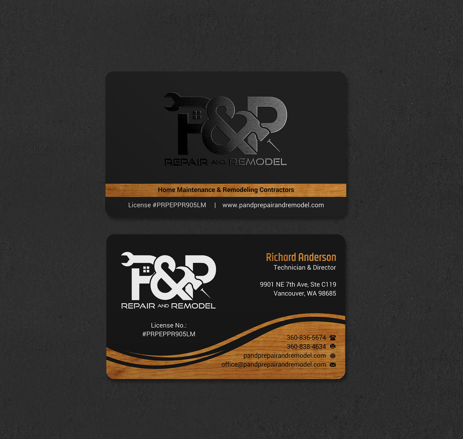 Business Card Design by INDIAN_Ashok for P and P Repair and Remodel | Design #27331205