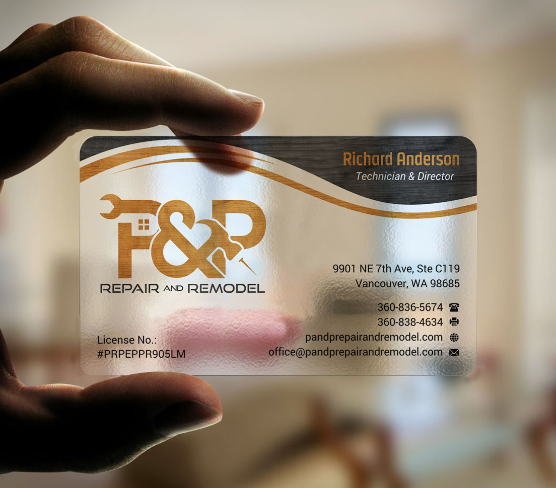 Business Card Design by INDIAN_Ashok for P and P Repair and Remodel | Design #27331213