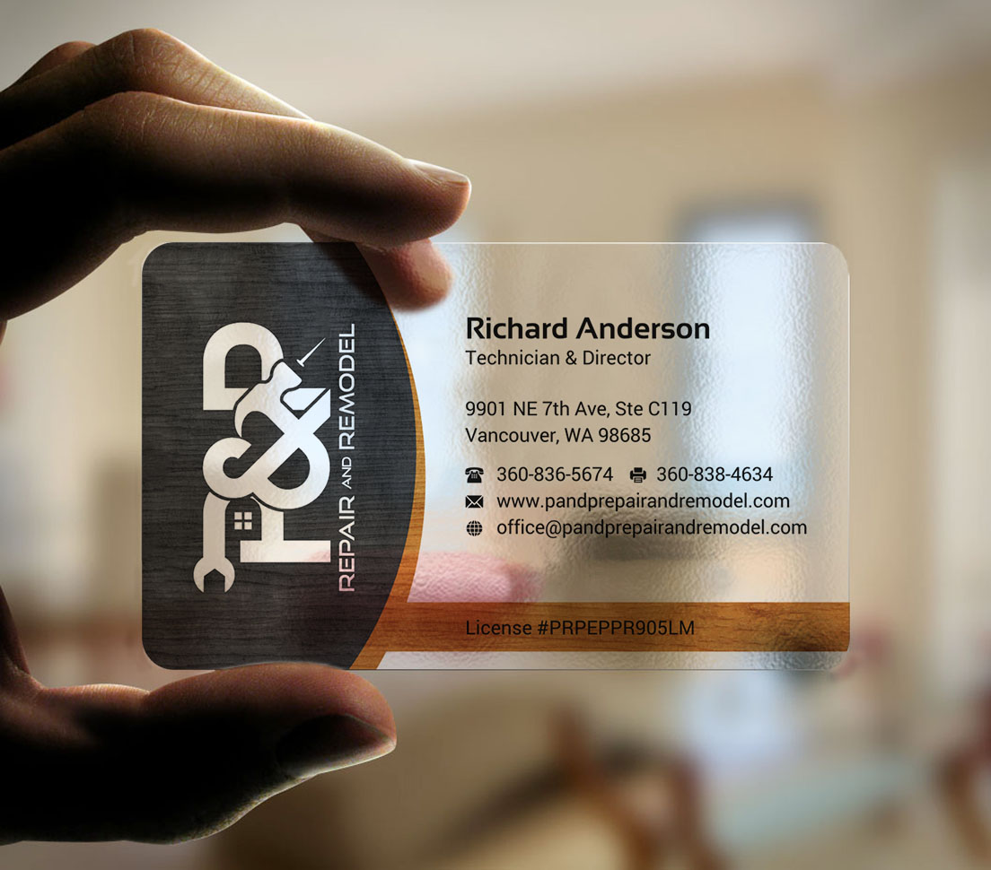 Business Card Design by INDIAN_Ashok for P and P Repair and Remodel | Design #27331217
