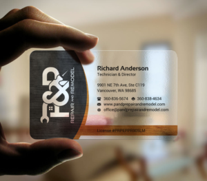 Business Card Design by INDIAN_Ashok for P and P Repair and Remodel | Design: #27331217