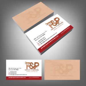 P&P Repair and Remodel general contracting business card design | Business Card Design by adiazudin