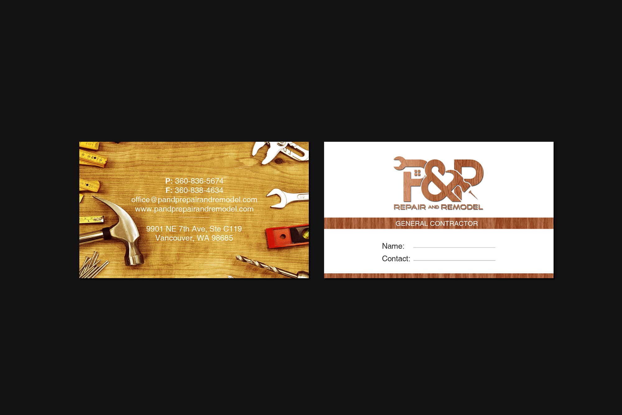 Design de Carte de Visite par Creations Box 2015 pour P and P Repair and Remodel | Design #27336177