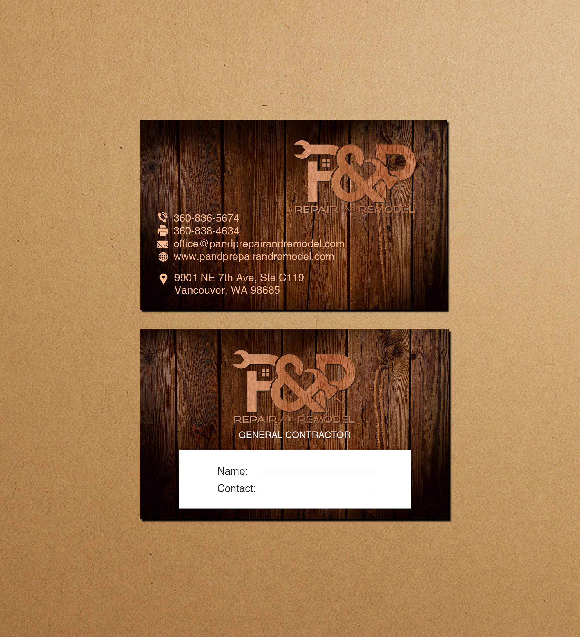 Design de Carte de Visite par Creations Box 2015 pour P and P Repair and Remodel | Design #27336181