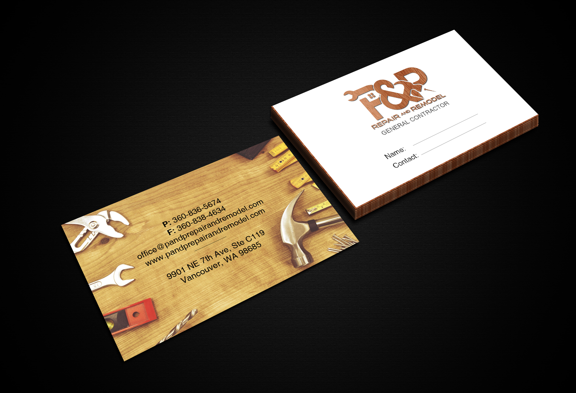 Business Card Design by Creations Box 2015 for P and P Repair and Remodel | Design #27337805