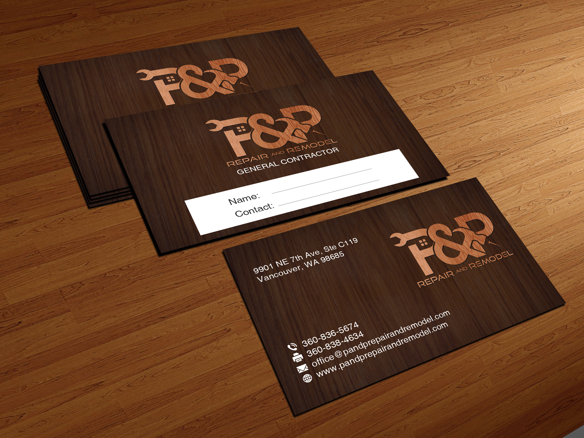 Visitenkarten-Design von Creations Box 2015 für P and P Repair and Remodel | Design #27337806