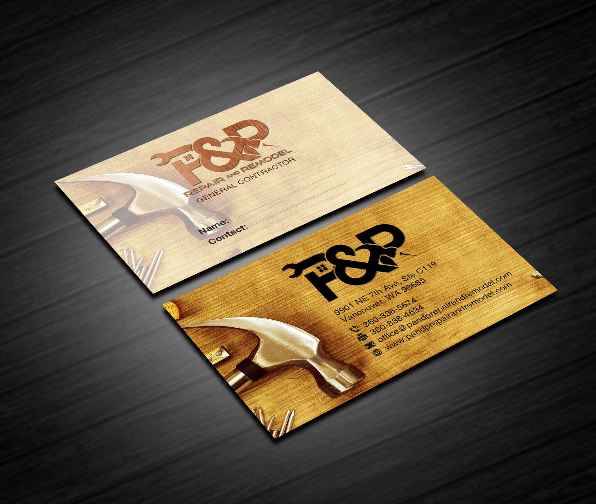Business Card Design by Creations Box 2015 for P and P Repair and Remodel | Design #27337807