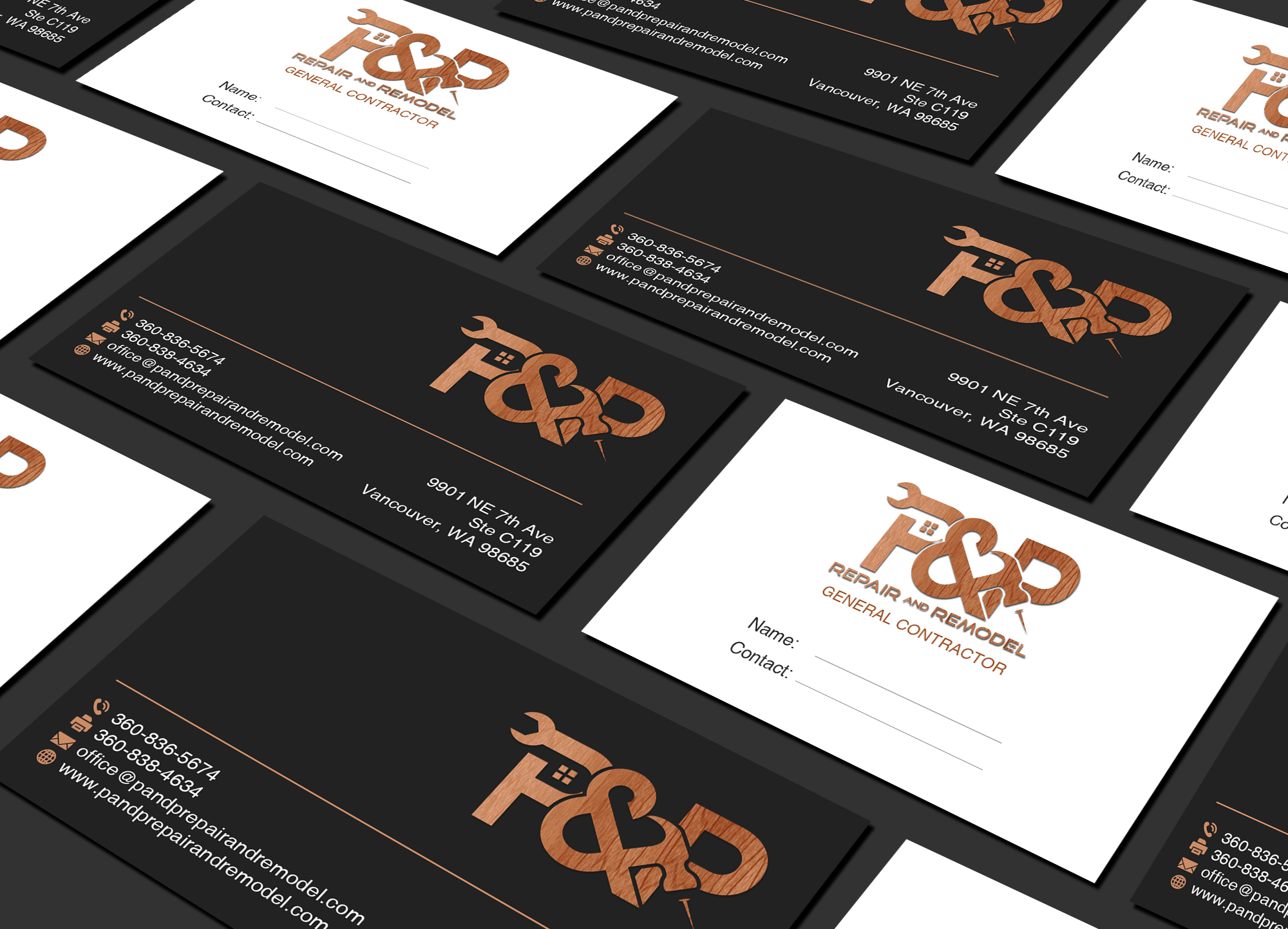 Business Card Design by Creations Box 2015 for P and P Repair and Remodel | Design #27339008