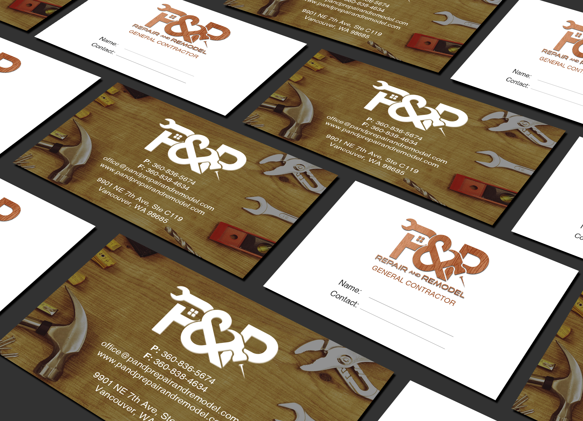 Visitenkarten-Design von Creations Box 2015 für P and P Repair and Remodel | Design #27339010