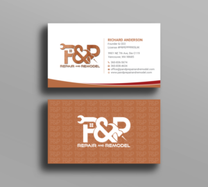 Visitenkarten-Design von Right_D für P and P Repair and Remodel | Design: #27336068