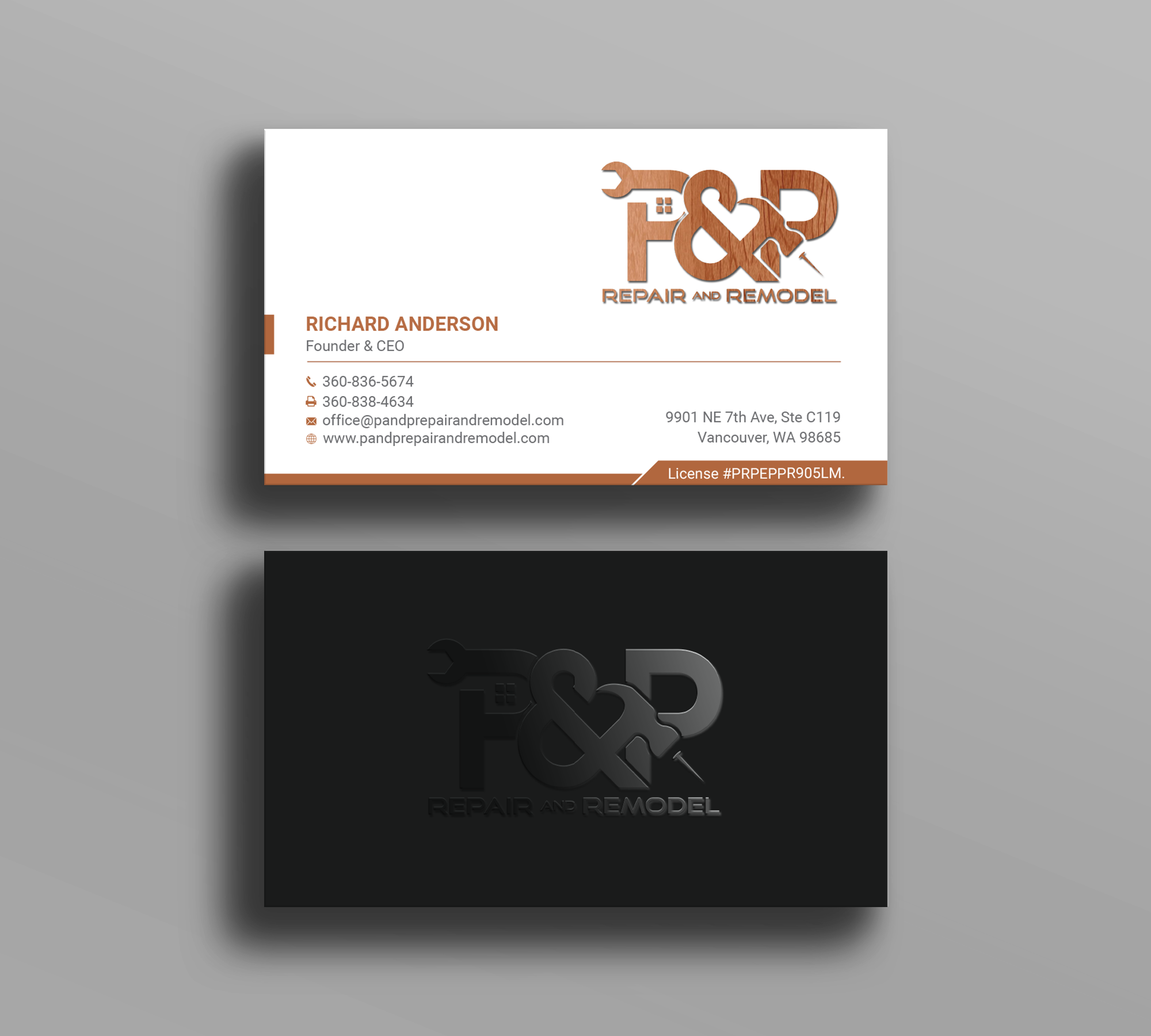 Design de Carte de Visite par Right_D pour P and P Repair and Remodel | Design #27336069