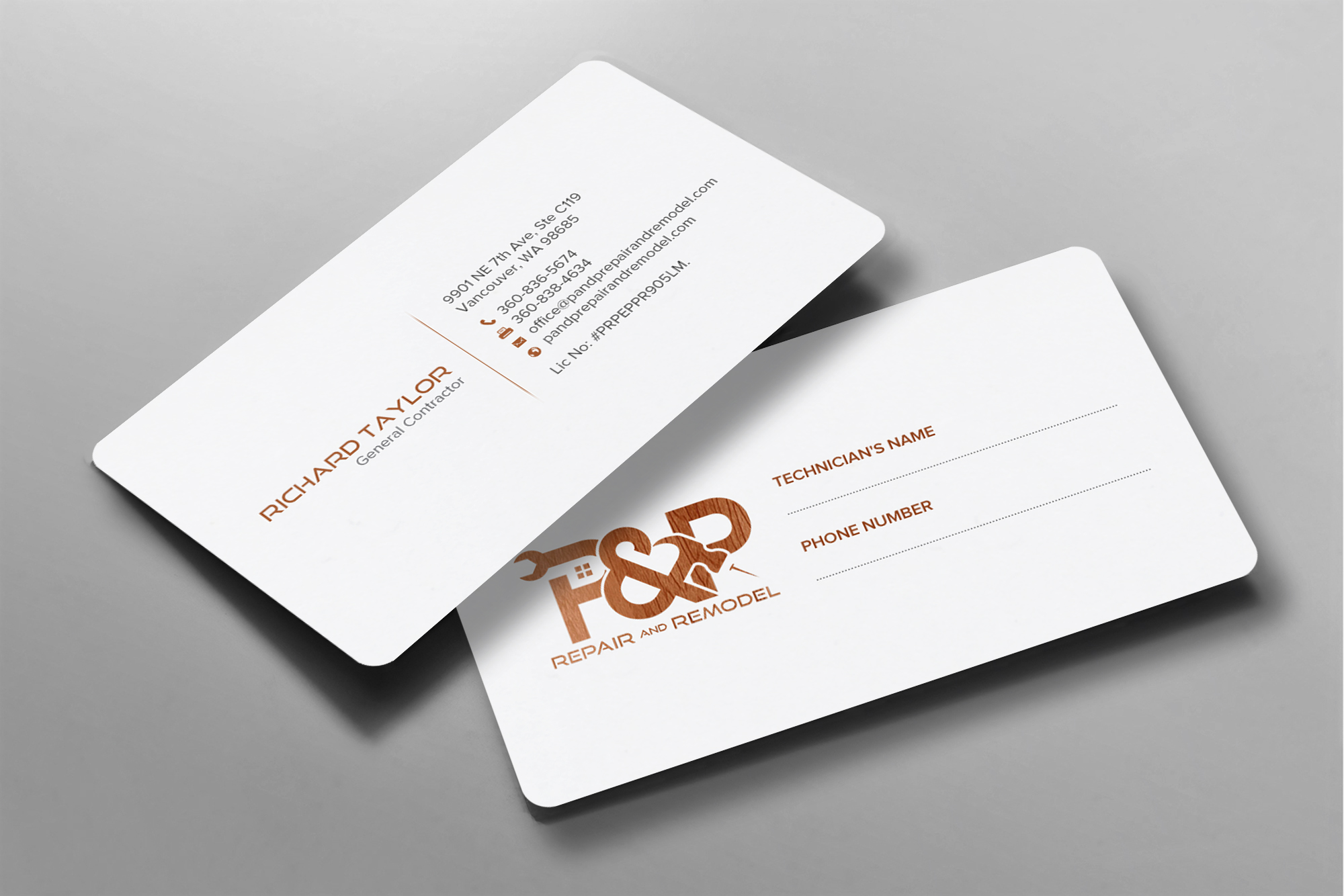 Business Card Design by chandrayaan.creative for P and P Repair and Remodel | Design #27335383