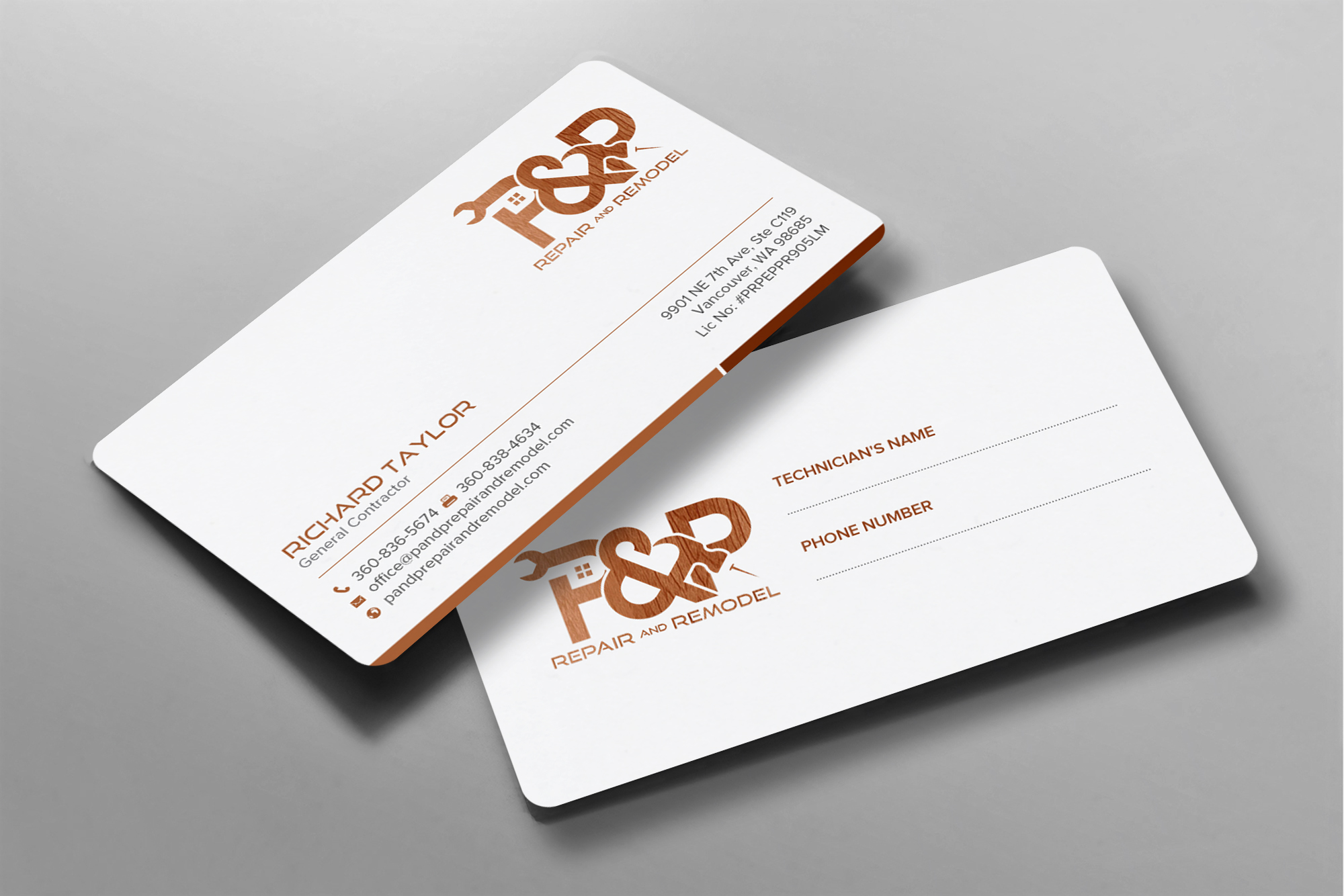 Design de Carte de Visite par chandrayaan.creative pour P and P Repair and Remodel | Design #27335384