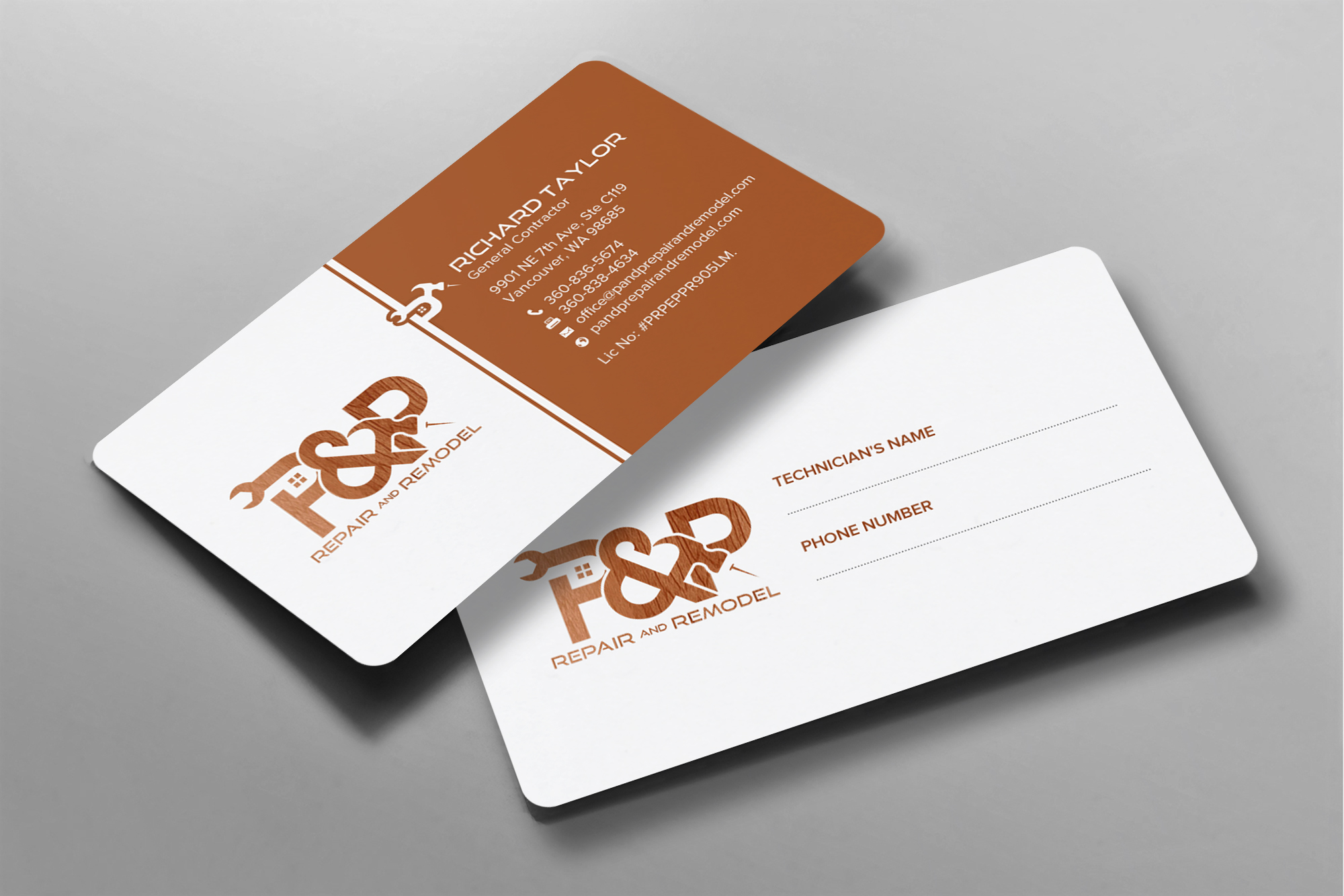 Design de Carte de Visite par chandrayaan.creative pour P and P Repair and Remodel | Design #27335385