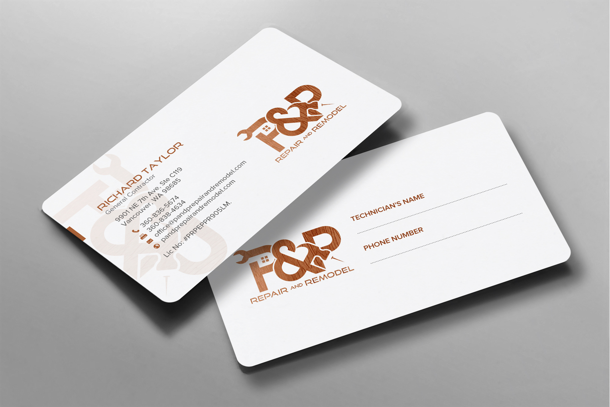 Design de Carte de Visite par chandrayaan.creative pour P and P Repair and Remodel | Design #27335387