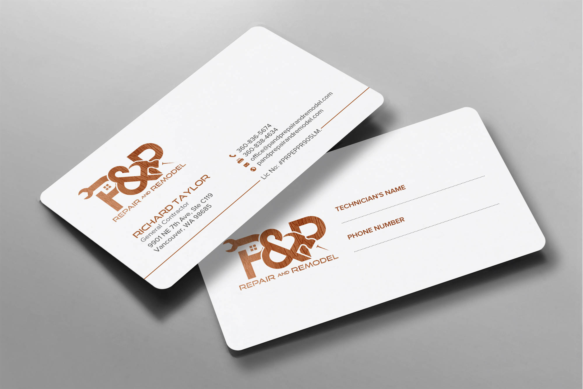 Design de Carte de Visite par chandrayaan.creative pour P and P Repair and Remodel | Design #27335389