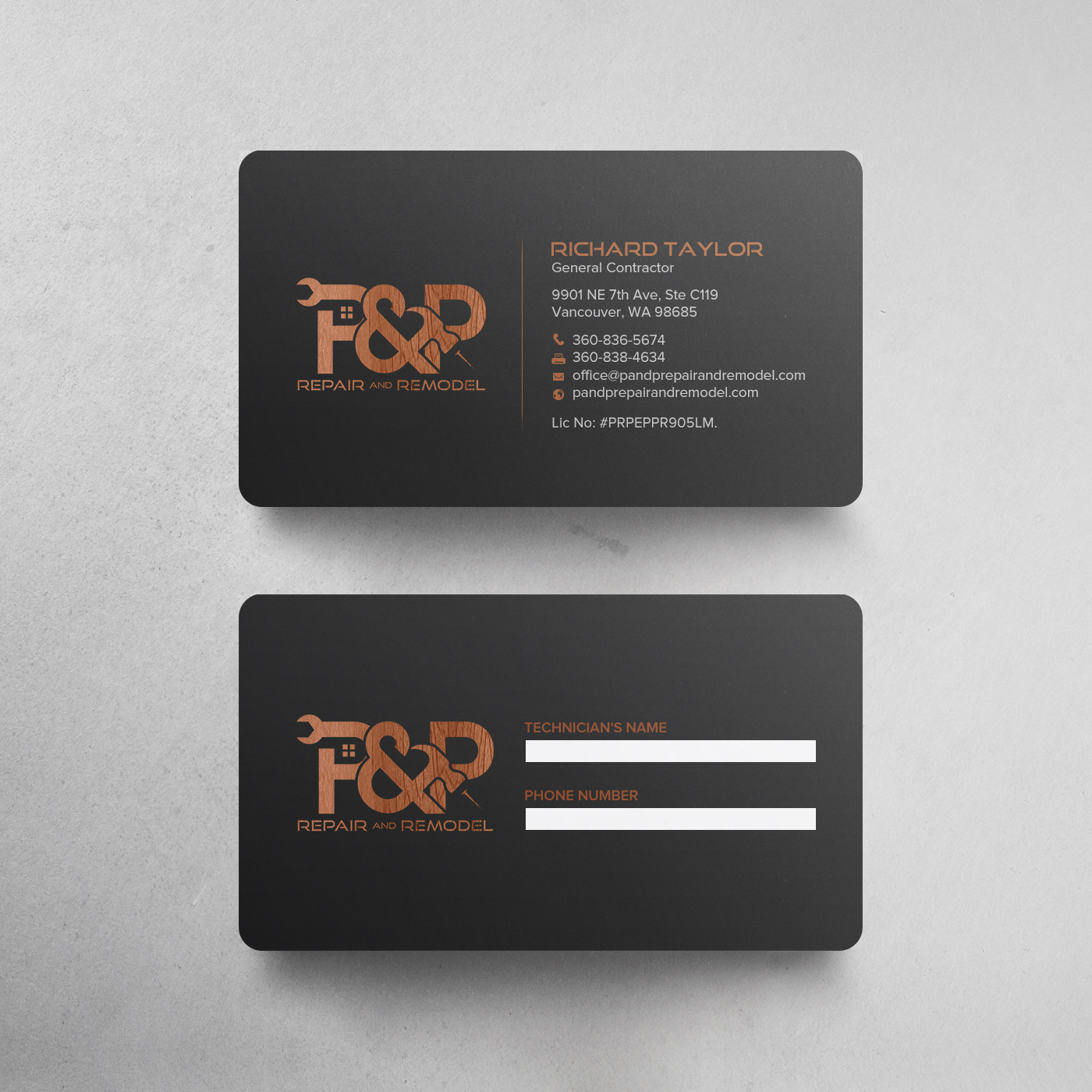 Design de Carte de Visite par chandrayaan.creative pour P and P Repair and Remodel | Design #27335392