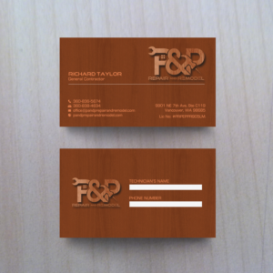 Design de Carte de Visite par chandrayaan.creative pour P and P Repair and Remodel | Design : #27439773