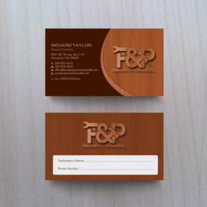 Design de Carte de Visite par chandrayaan.creative pour P and P Repair and Remodel | Design : #27439777