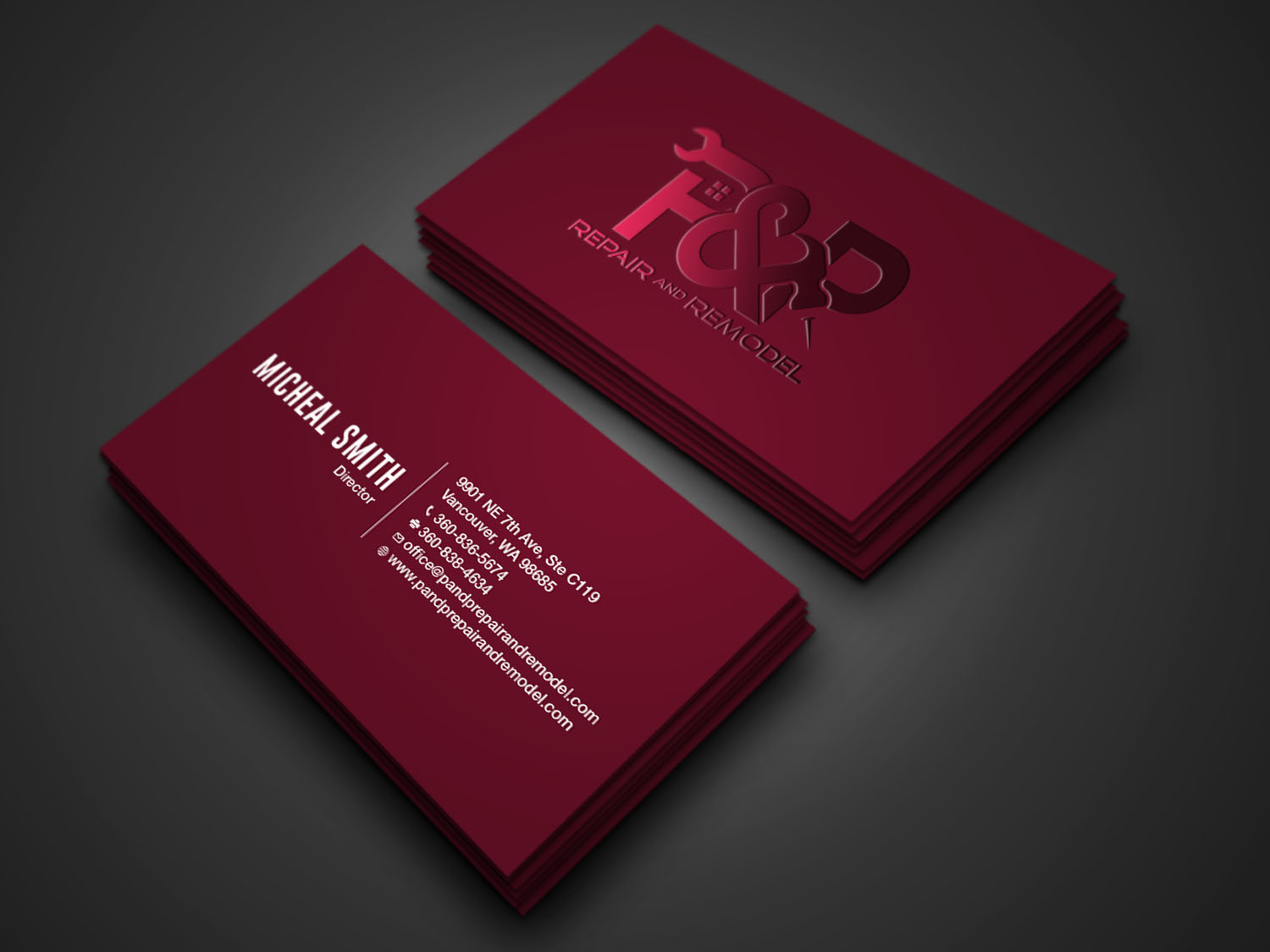 Design de Carte de Visite par Tripti Ranjan Gain pour P and P Repair and Remodel | Design #27330072