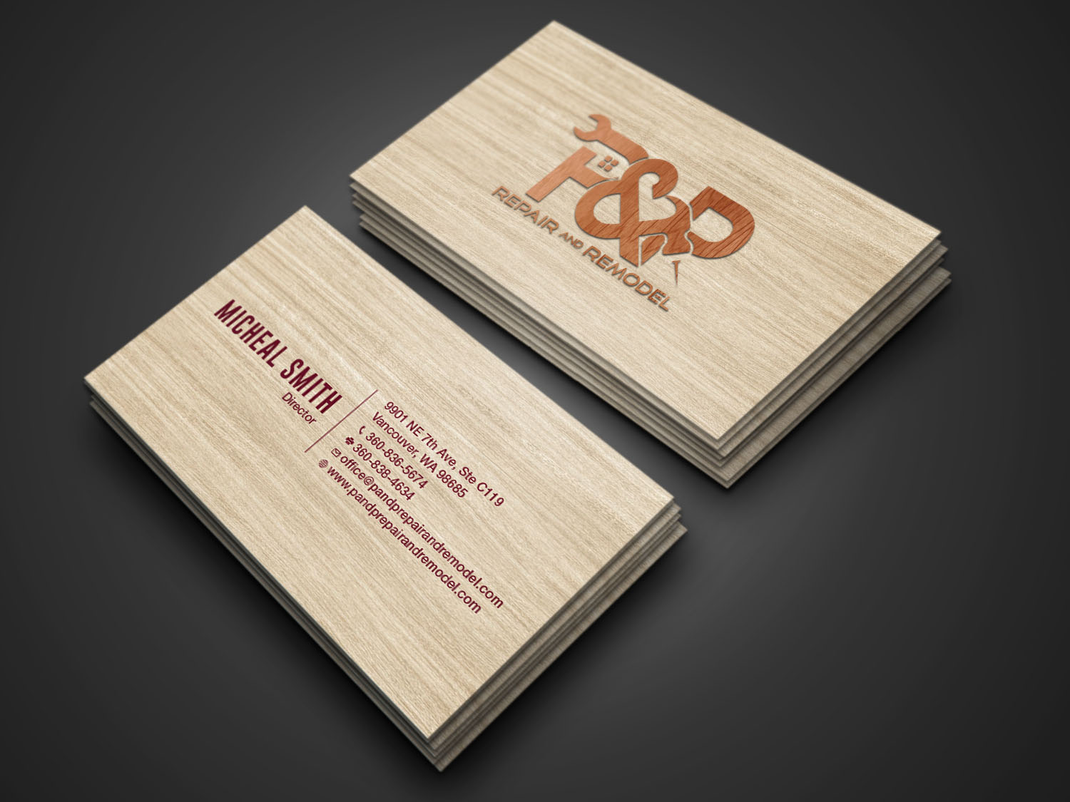 Business Card Design by Tripti Ranjan Gain for P and P Repair and Remodel | Design #27330073