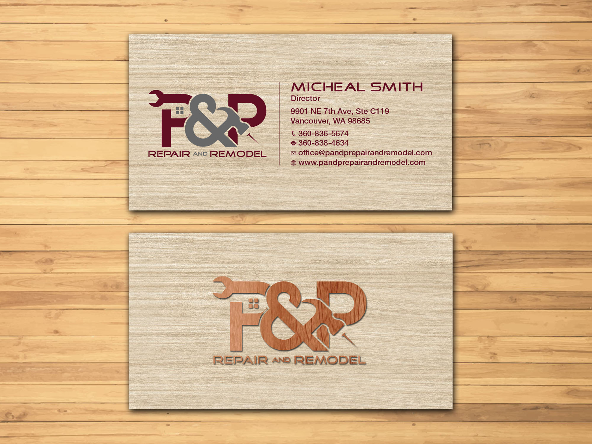 Design de Carte de Visite par Tripti Ranjan Gain pour P and P Repair and Remodel | Design #27330075