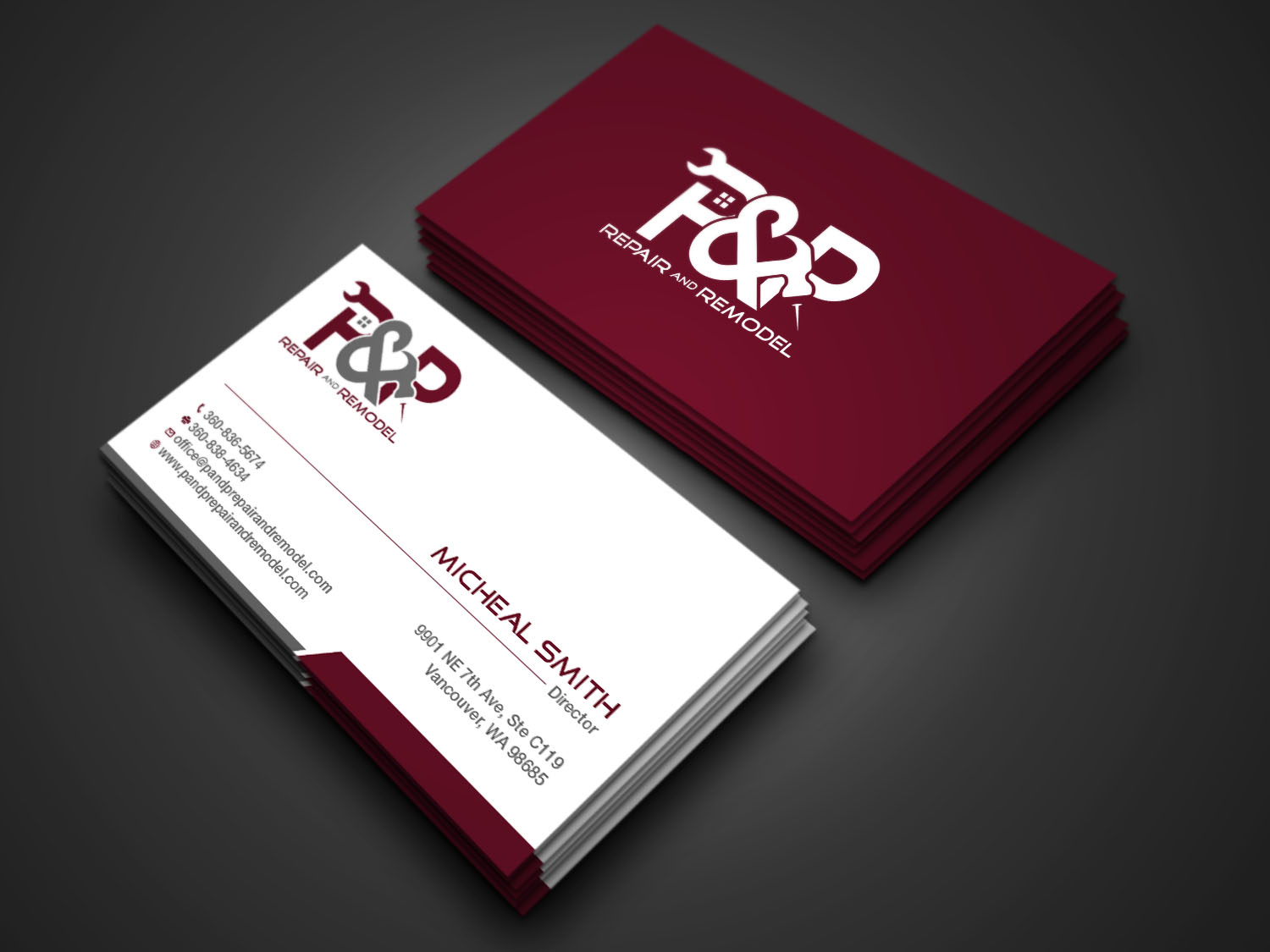 Visitenkarten-Design von Tripti Ranjan Gain für P and P Repair and Remodel | Design #27330077