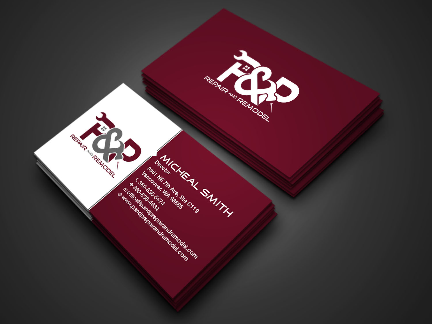 Visitenkarten-Design von Tripti Ranjan Gain für P and P Repair and Remodel | Design #27330078