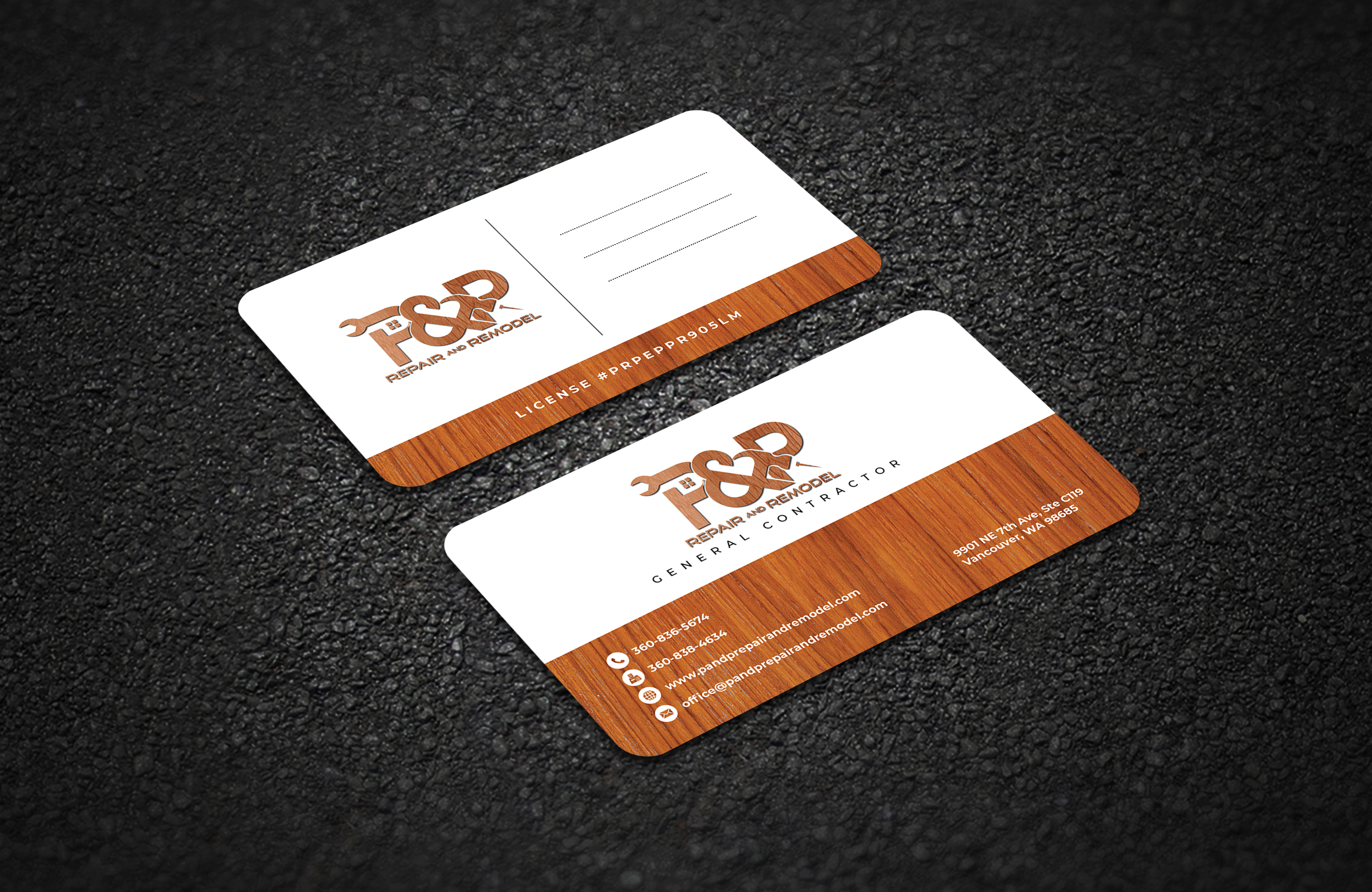 Business Card Design by BLUE WINGS for P and P Repair and Remodel | Design #27331486