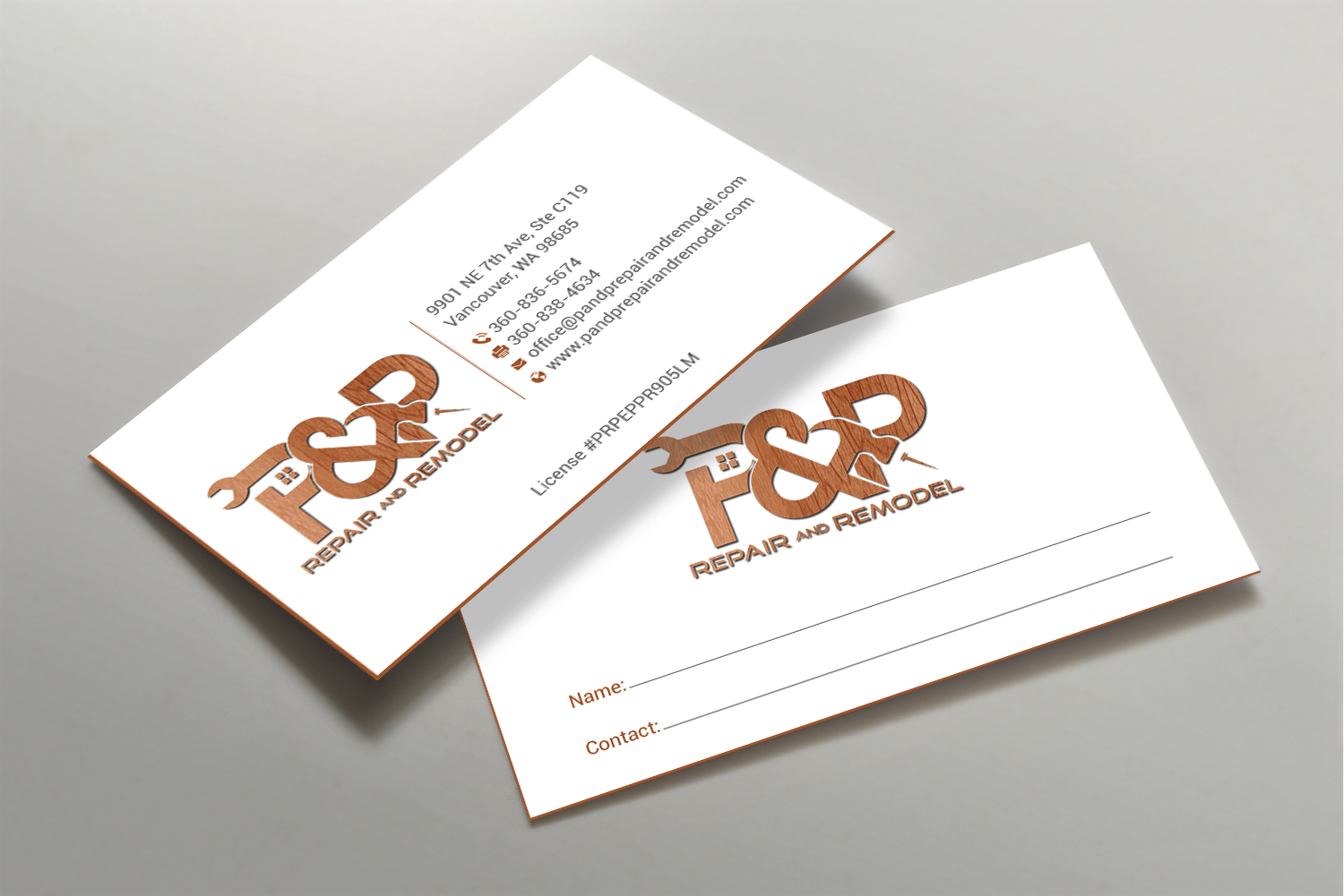 Visitenkarten-Design von DesignShout für P and P Repair and Remodel | Design #27343571