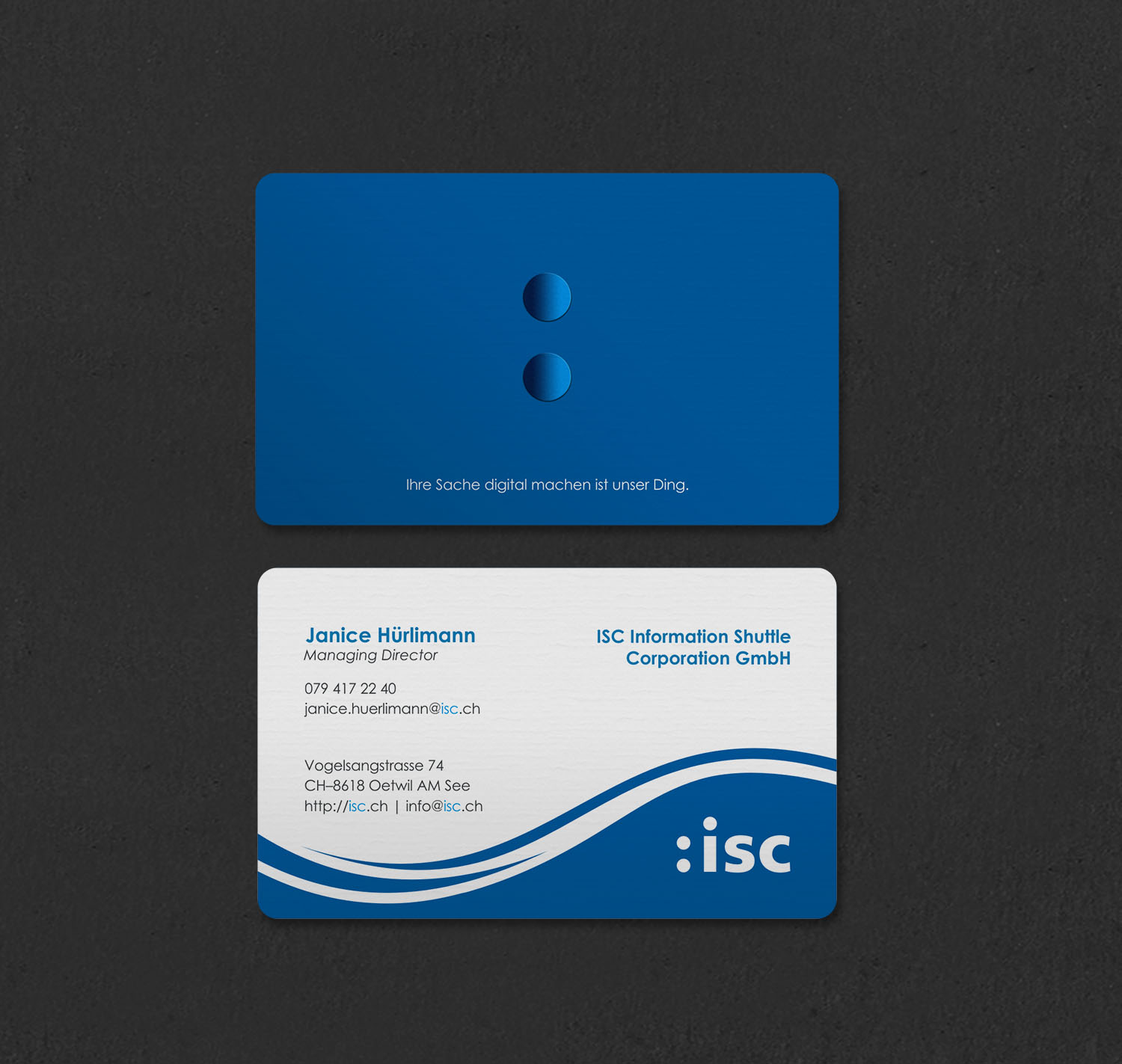 Design de Carte de Visite par INDIAN_Ashok pour ISC Information Shuttle Corportion GmbH | Design #27340930