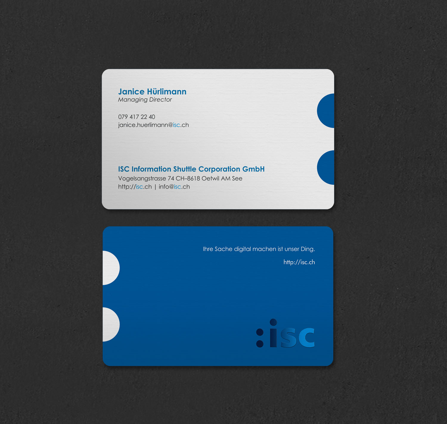 Design de Carte de Visite par INDIAN_Ashok pour ISC Information Shuttle Corportion GmbH | Design #27340931